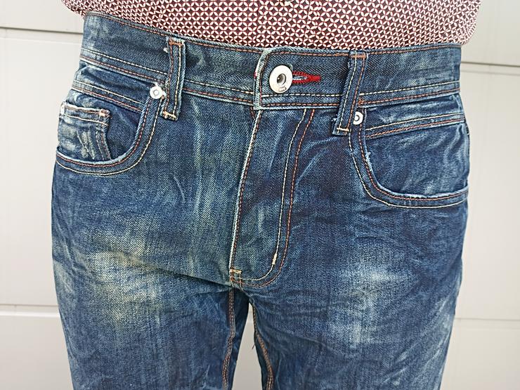 Bild 6: Herren Hose blau Batiklook Knitterlook Herrenhose Jeanshose W34 L32 Gr. 50 Gr. M