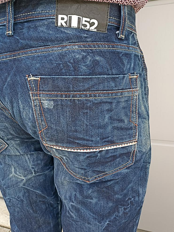 Bild 4: Herren Hose blau Batiklook Knitterlook Herrenhose Jeanshose W34 L32 Gr. 50 Gr. M