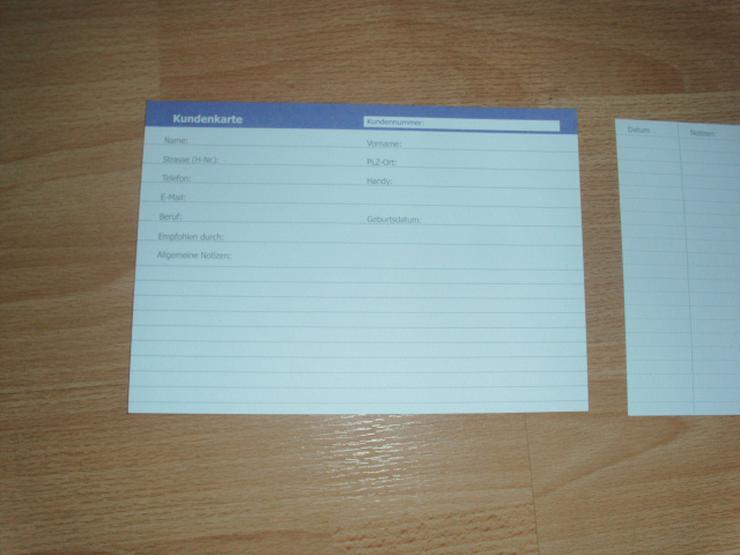 Bild 4: 130 neue Kundenkarteikarten, inkl. Box, plus Kassenbericht 305