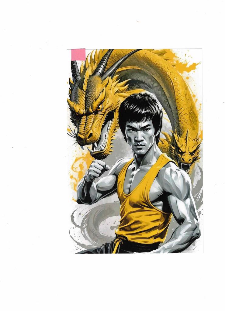 Bruce Lee in Hochglanz auf Fotopapier