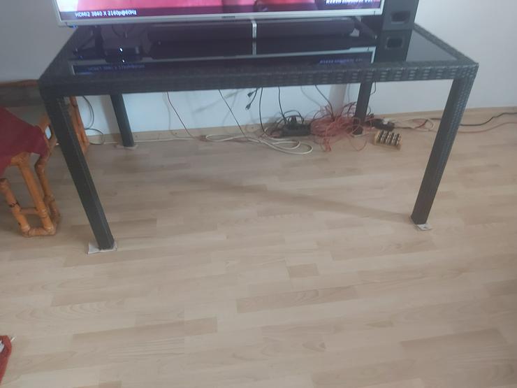 Ratan Tisch mit 6 Stühlen schwarz