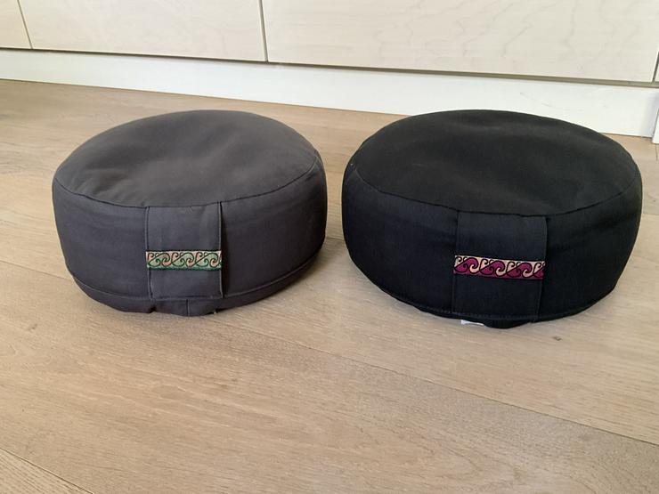 Bild 3: 2x Lotus Design Yogakissen Meditationskissen Sitzkissen schwarz