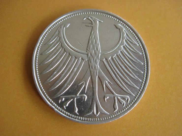 Bild 2: 5 DM 1959 J alte Deutsche Mark, Silbermünze 625er