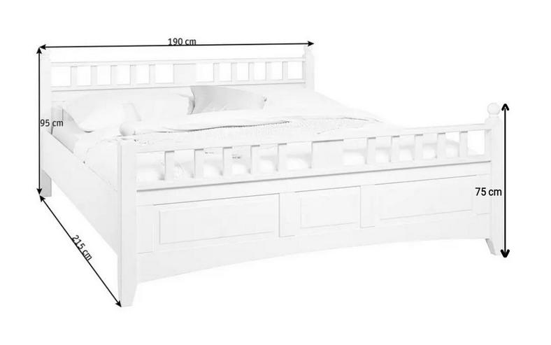 Bild 5: Landhaus Vollholz -Bett Weiß (180x200) + 2 Lattenroste