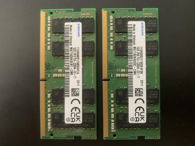 2 x 16 GB RAM für Laptops S0 DDR4 3200AA 